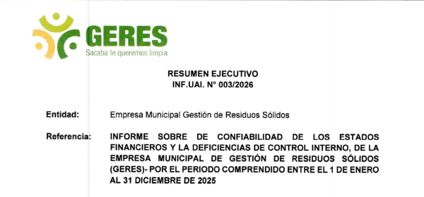 RESUMEN EJECUTIVO INFORME INF.UAI. N&deg; 003/2026